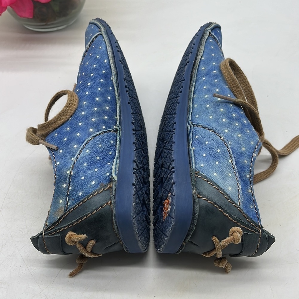 Rovers made in Portugal Blue Leather Lace Up Handmade Shoes Sz 37. SNK2313B - Picture 5 of 8